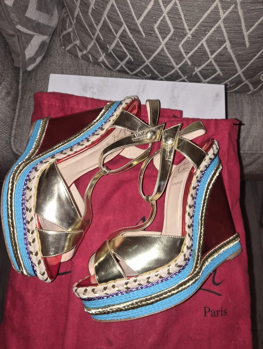 Christian Louboutin Tortolita Metallic Wedges